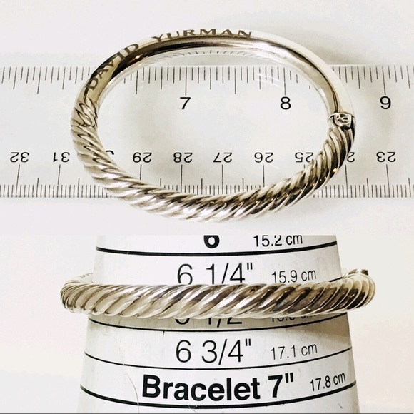 David Yurman Smooth & Classic Cable Hinged Bangle - Picture 5 of 6